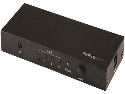 StarTech.com VS421HD20 4-Port HDMI Switch - 4K 60Hz - Supports HDCP - IR - HDMI Selector - HDMI Multiport Video Switcher - HDMI Switcher