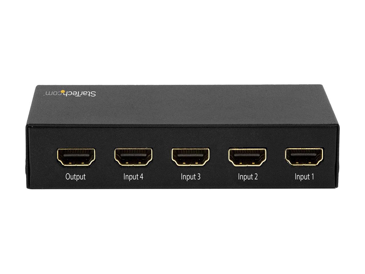 StarTech.com VS421HD20 4-Port HDMI Switch - 4K 60Hz - Supports HDCP - IR - HDMI Selector - HDMI Multiport Video Switcher - HDMI Switcher