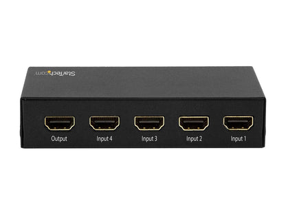 StarTech.com VS421HD20 4-Port HDMI Switch - 4K 60Hz - Supports HDCP - IR - HDMI Selector - HDMI Multiport Video Switcher - HDMI Switcher