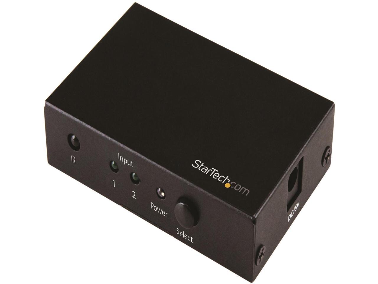 StarTech.com VS221HD20 2-Port HDMI Switch - 4K 60Hz - Supports HDCP - IR - HDMI Selector - HDMI Multiport Video Switcher - HDMI Switcher