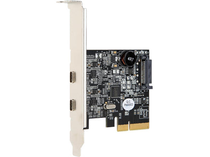 StarTech PEXUSB312C2 StarTech.com Dual Port USB-C Card – 2x USB-C – USB 3.1 PCI–e Card with SATA – USB 3.1 Expansion Card – PCI Express USB C Card