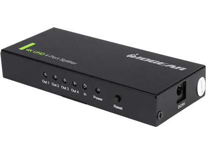 IOGEAR 4K Ultra HD 4-Port Splitter with HDMI GHSP8424