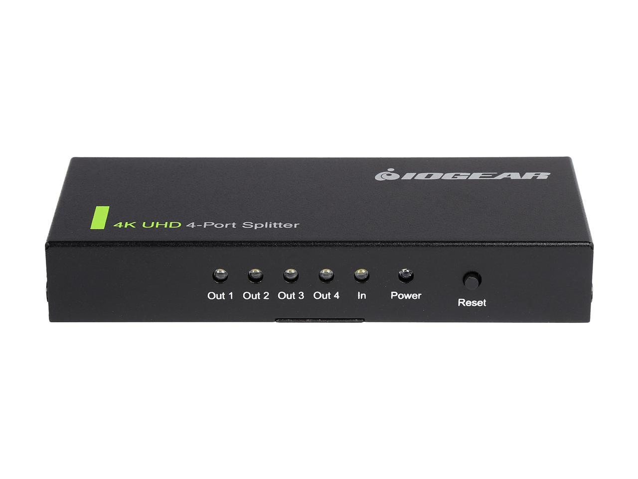IOGEAR 4K Ultra HD 4-Port Splitter with HDMI GHSP8424