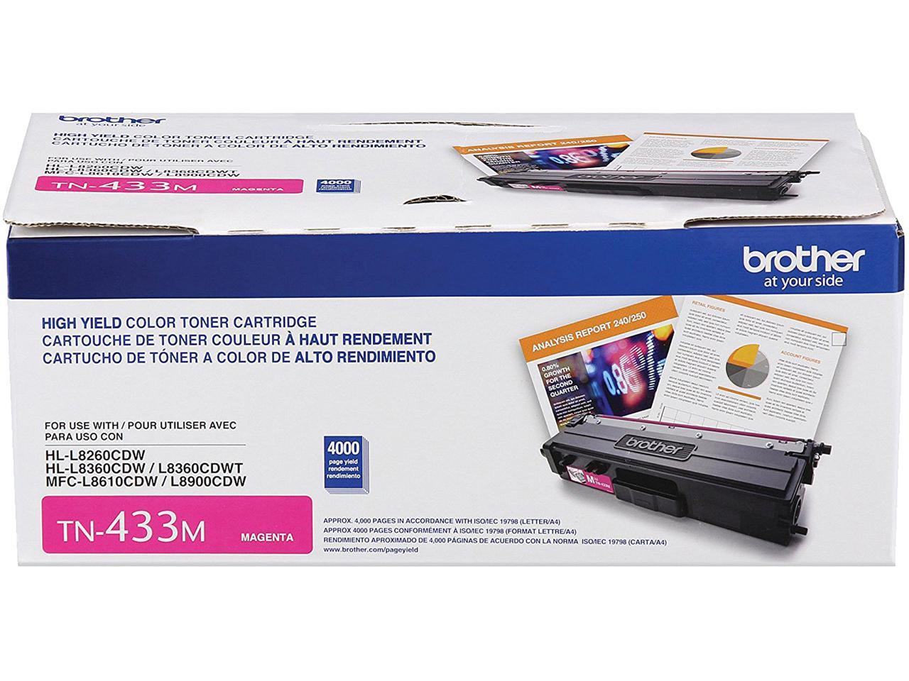 Brother TN433M High Yield Toner Cartridge - Magenta