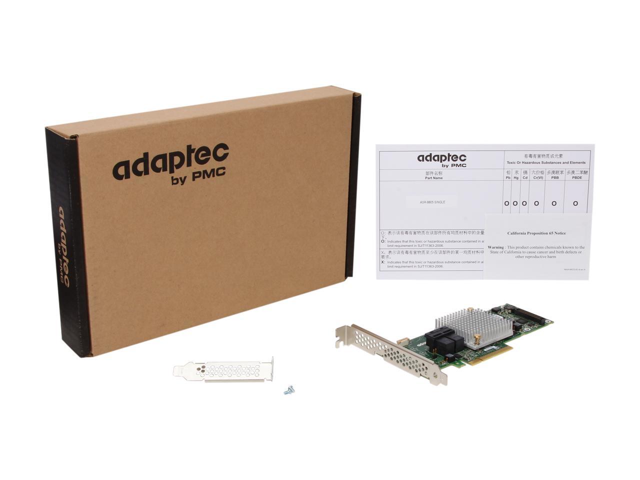 Adaptec 8805 (2277500-R) PCI-Express 3.0 x8 SATA / SAS High Port Count SAS / SATA RAID Adapters