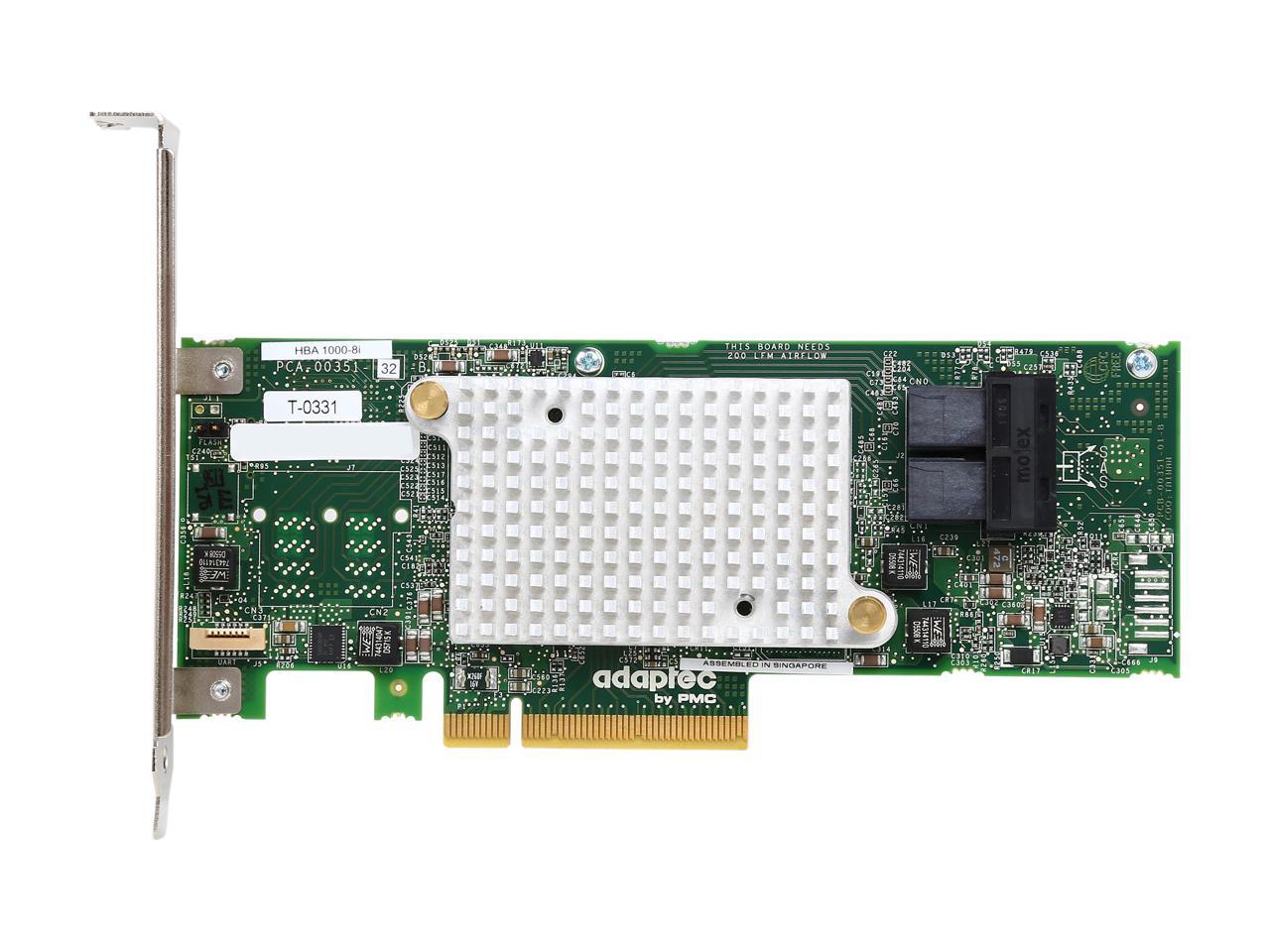 Adaptec 1000 2288300-R (1000-8i ) 8-Lane PCIe Gen3 Low-Profile, MD2 SATA / SAS 12 Gb/s PCIe Gen3 Host Bus Adapter