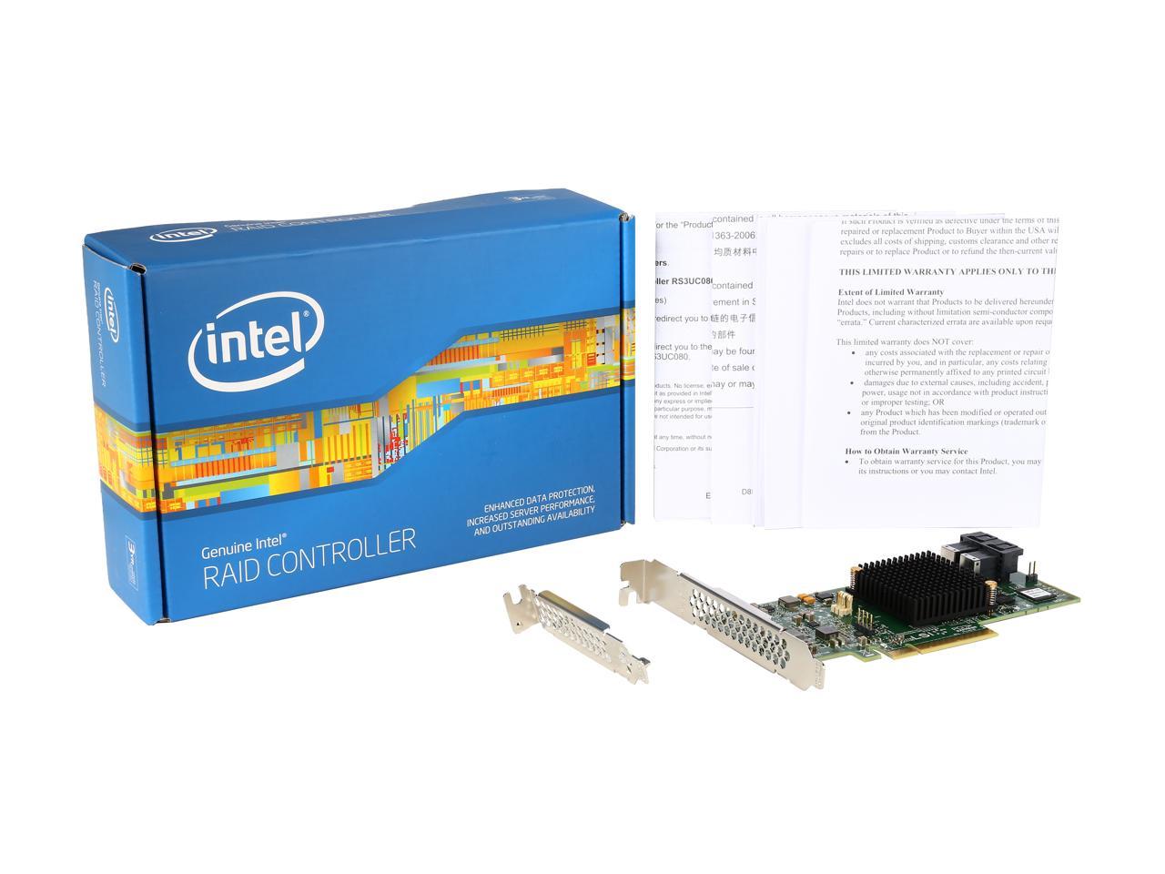 Intel RS3WC080 PCI-Express 3.0 x8 Low Profile Ready SATA / SAS Controller Card