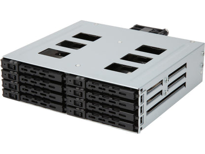 Athena Power BP-15827SAC an 1 x 5.25" External Drive Bay to 8 x 2.5" SSD / HDD Hot-Swap SAS / SATA Backplane Module - Transfer Rate Up to 6 Gbps SAS (I, II) / SATA (I, II, III) - Drive Thickness Up to 7mm - OEM
