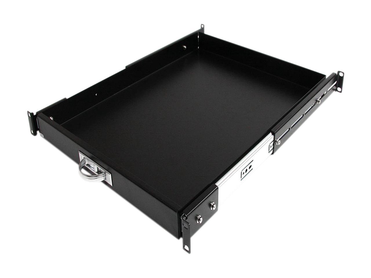 StarTech SLIDESHELFD 22in Black Deep Sliding Server Rack Cabinet Shelf