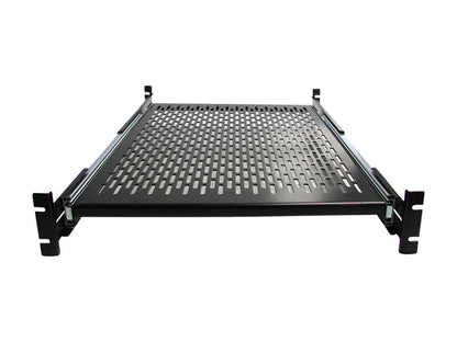 StarTech.com UNISLDSHF19 2U Adjustable Mounting Depth Vented Sliding Rack Mount Shelf - 50 lbs / 22.7 kg - Sliding Server Rack Shelf - Server Cabinet Shelf
