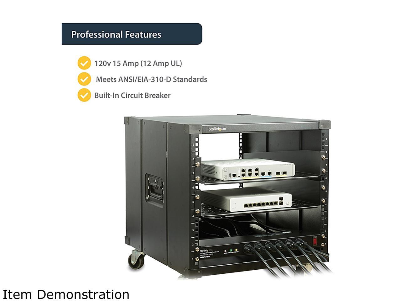 StarTech.com RKPW161915A 19in 1U Rackmount 16 Outlet PDU Power Distribution Unit 125V 15A (12A UL)