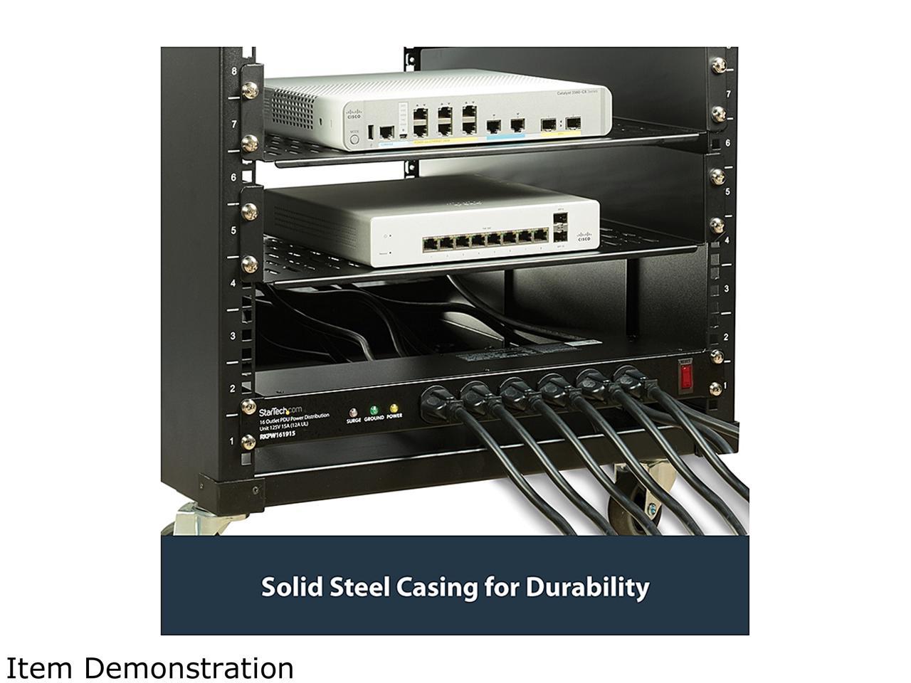 StarTech.com RKPW161915A 19in 1U Rackmount 16 Outlet PDU Power Distribution Unit 125V 15A (12A UL)