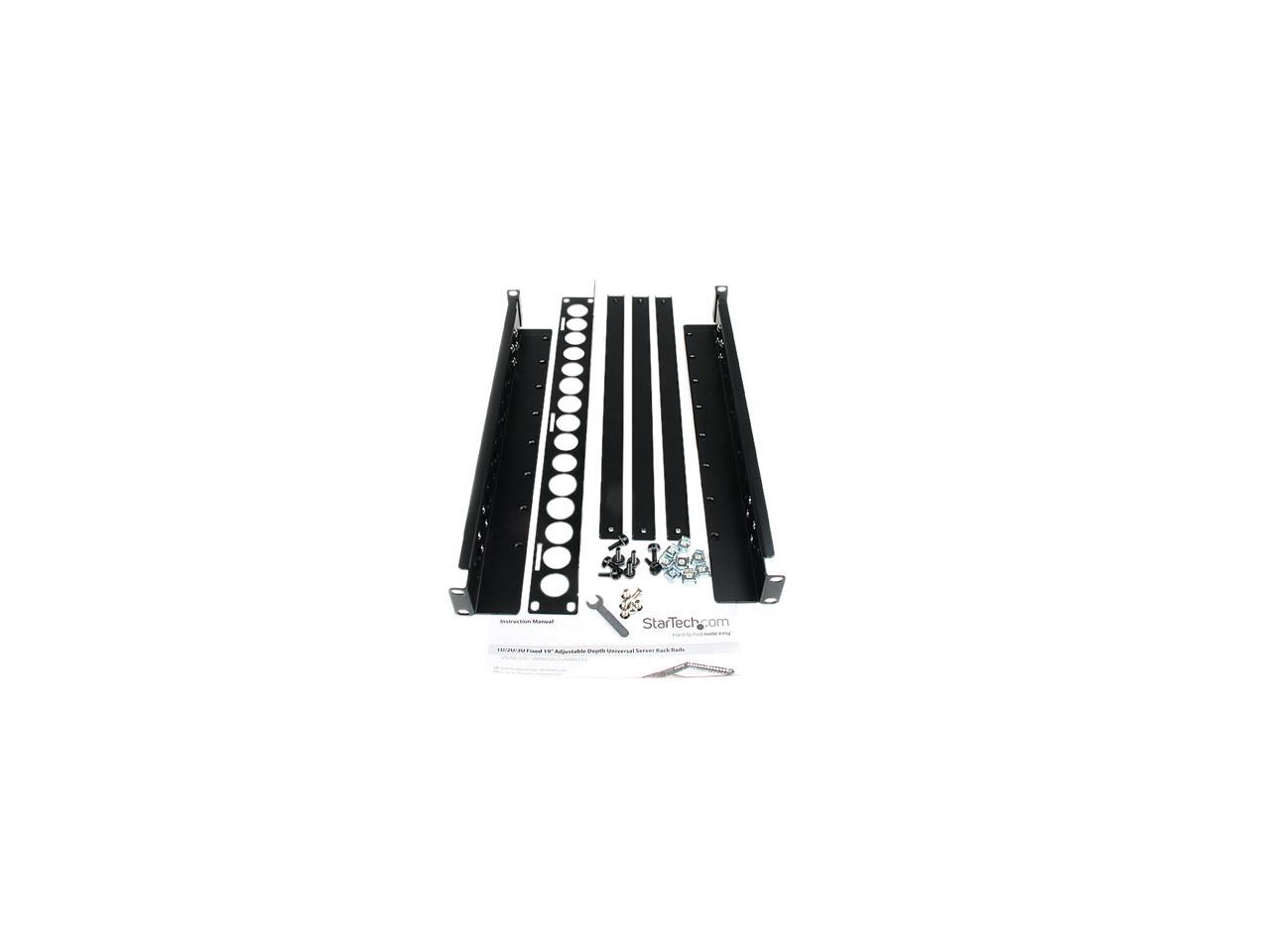 StarTech.com UNIRAILS1U 1U Fixed 19" Adjustable Depth Universal Server Rack Rails