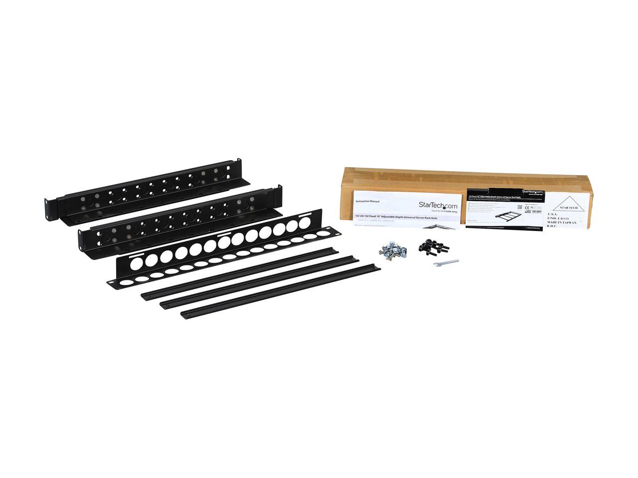 StarTech.com UNIRAILS1U 1U Fixed 19" Adjustable Depth Universal Server Rack Rails