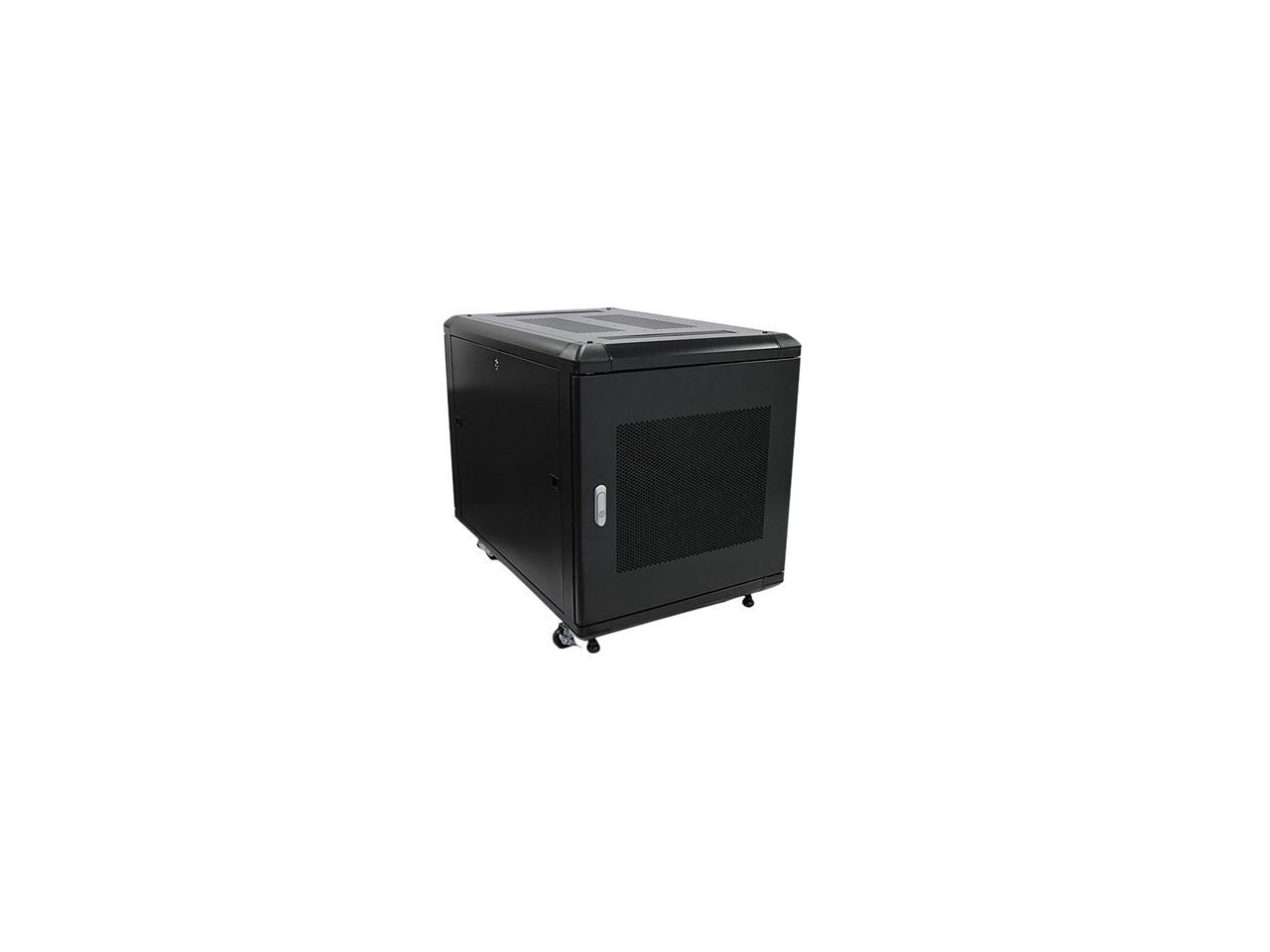 StarTech.com RK1236BKF Portable Server Rack Cabinet - 12U Server Rack - 36 in - with Glass Door - Network Cabinet - Rolling Server Rack with Casters