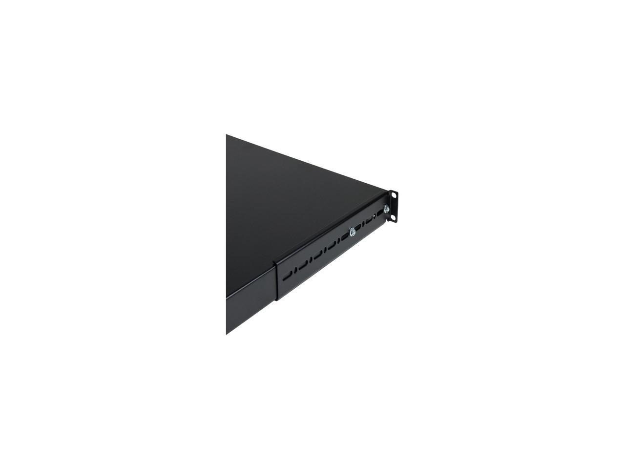 StarTech.com ADJSHELFHD 1U Adjustable Mounting Depth Rack Mount Shelf - Heavy Duty Fixed Server Rack Cabinet Shelf - 175 lbs / 80 kg - Fixed Rack Shelf
