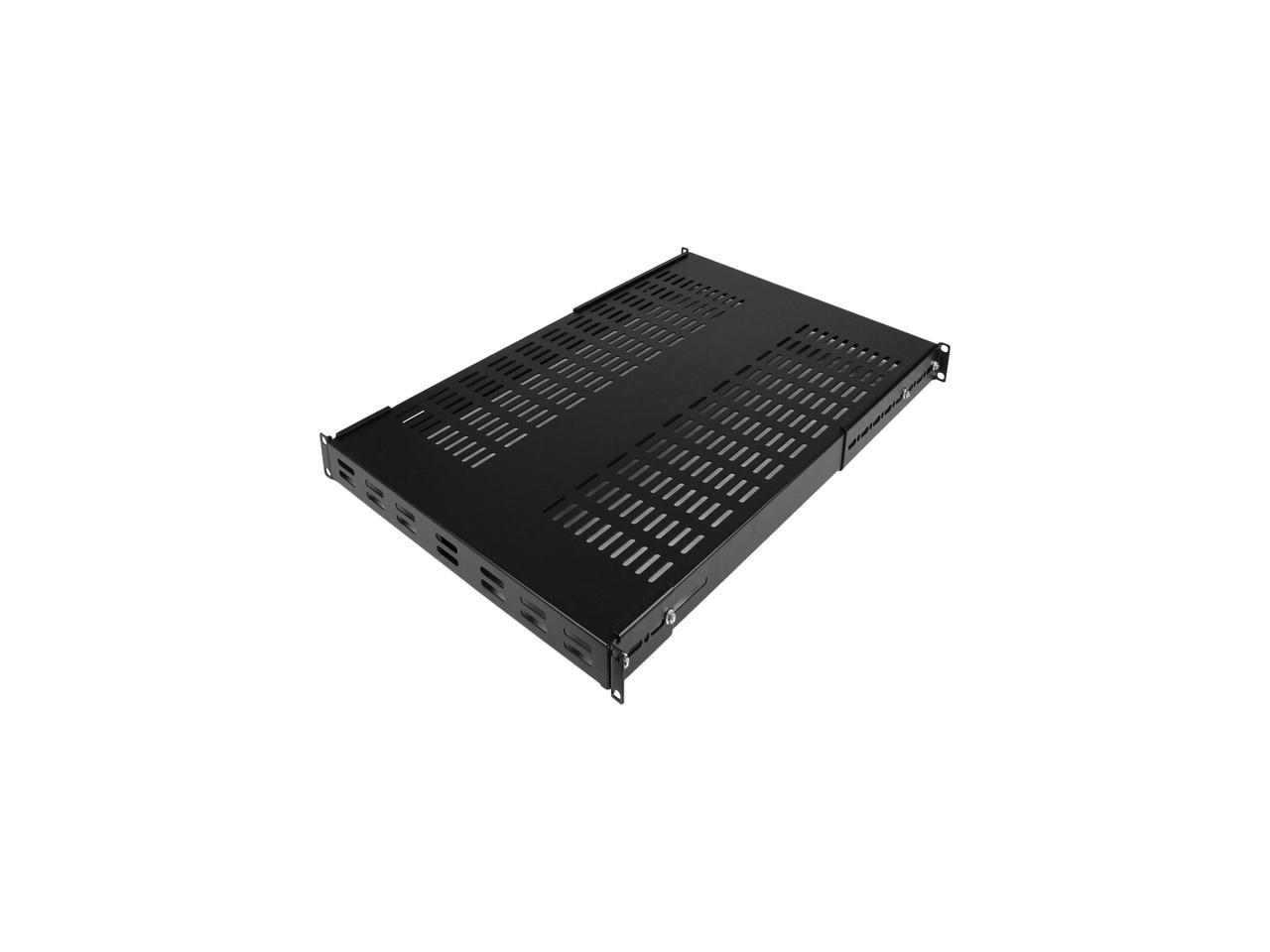 StarTech.com ADJSHELFHDV 1U Adjustable Mounting Depth Vented Rack Mount Shelf - Heavy Duty Fixed Server Rack Cabinet Shelf - 250 lbs / 113 kg