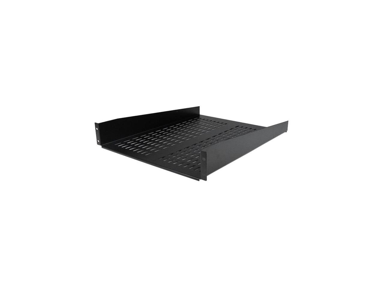 StarTech.com CABSHELF22V 2U 22 in Vented Rack Mount Cantilever Shelf - Fixed Server Rack Cabinet Shelf - 50 lbs / 22 kg - Front Mounted Fixed Shelf