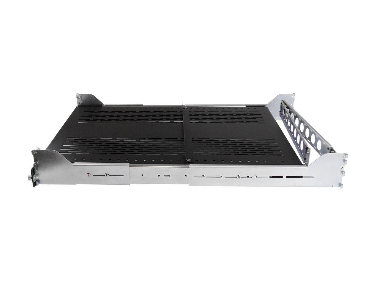 StarTech.com 2U Vented Sliding Rack Shelf w/ Cable Management Arm & Adjustable Mounting Depth - 125lbs / 56.7kg