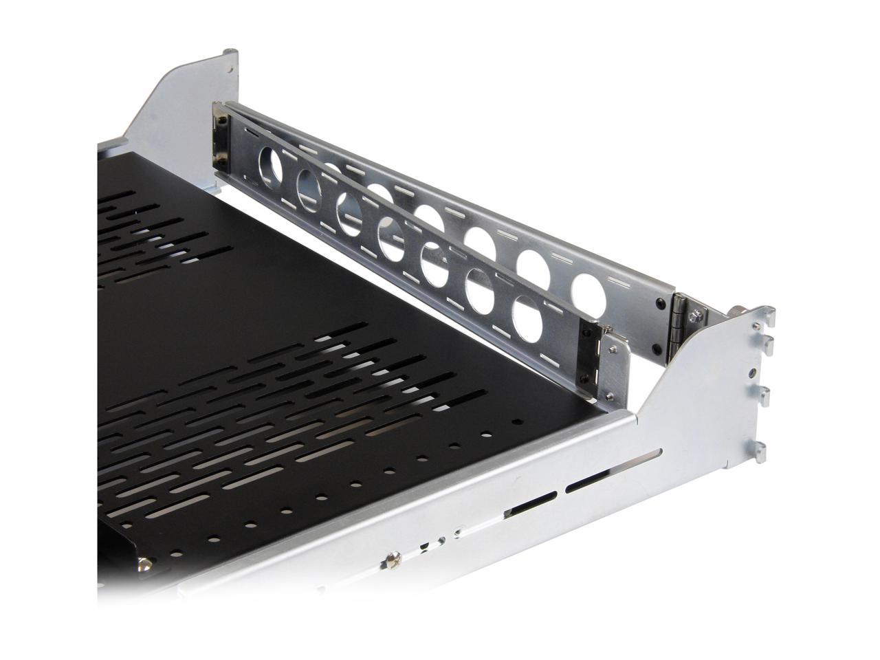 StarTech.com 2U Vented Sliding Rack Shelf w/ Cable Management Arm & Adjustable Mounting Depth - 125lbs / 56.7kg