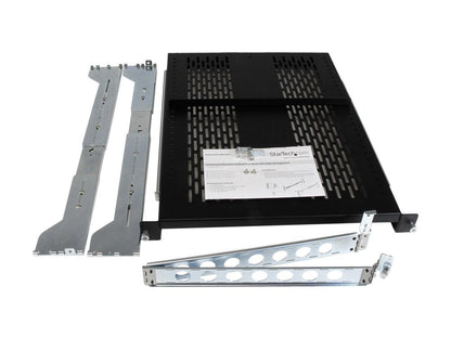 StarTech.com 2U Vented Sliding Rack Shelf w/ Cable Management Arm & Adjustable Mounting Depth - 125lbs / 56.7kg