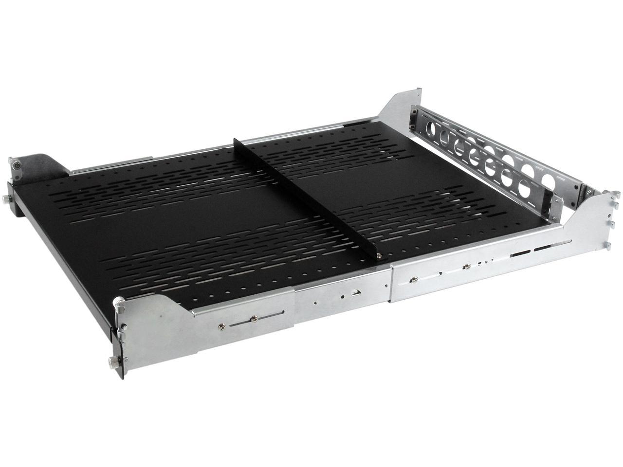 StarTech.com 2U Vented Sliding Rack Shelf w/ Cable Management Arm & Adjustable Mounting Depth - 125lbs / 56.7kg