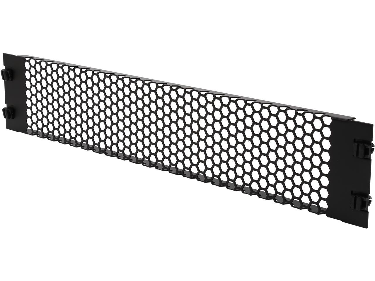 StarTech RKPNLTL2UV StarTech.com Blanking Panel - 2U - Vented - 19 in - Tool-less - Steel - Black - TAA Compliant - Blank Rack Panel - Filler Panel