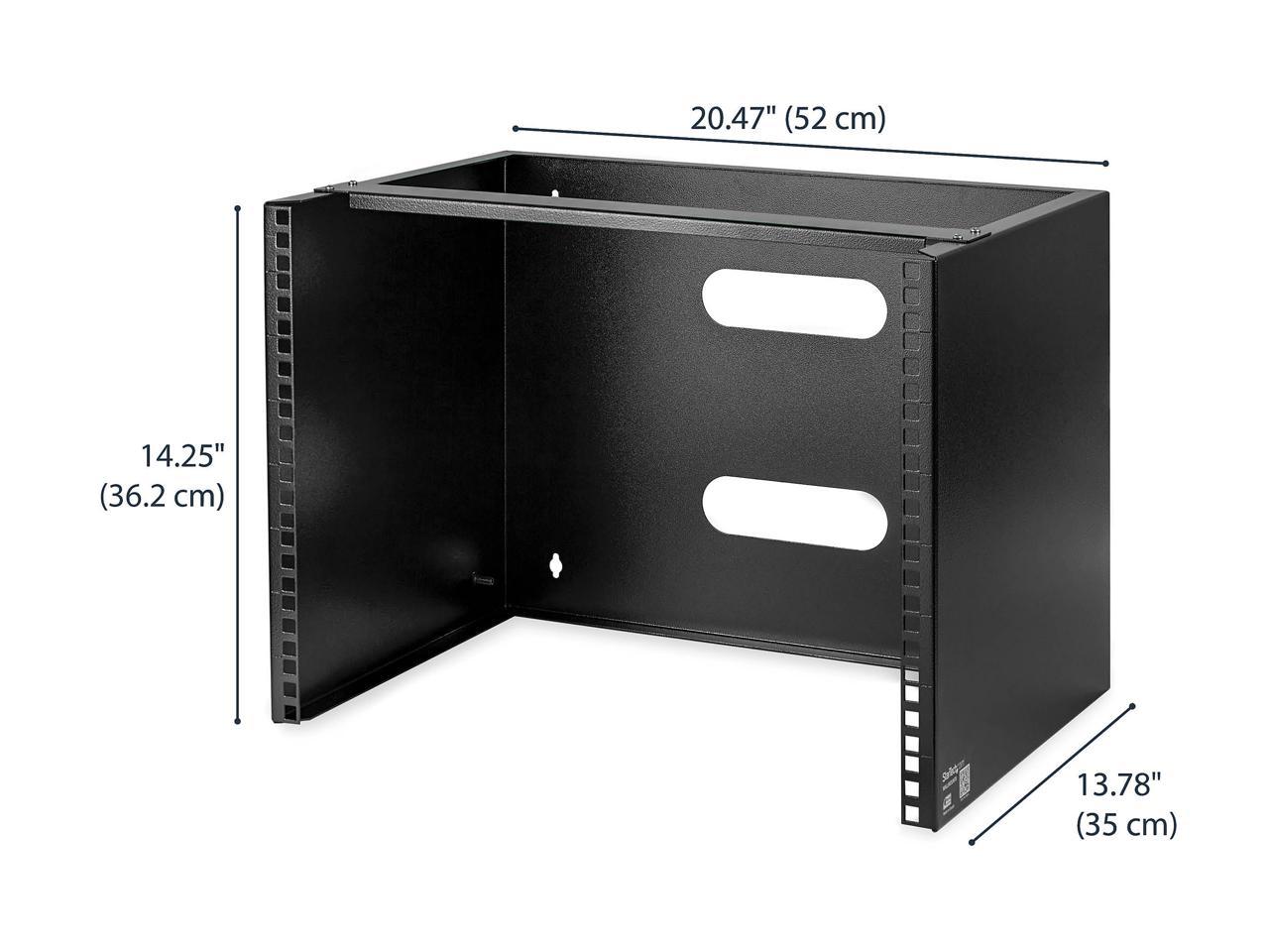 StarTech.com WALLMOUNT8 8U Wall-Mount Bracket for Shallow Rack-Mount Equipment - Solid Steel - 8U