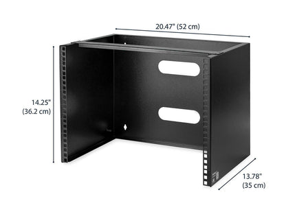 StarTech.com WALLMOUNT8 8U Wall-Mount Bracket for Shallow Rack-Mount Equipment - Solid Steel - 8U