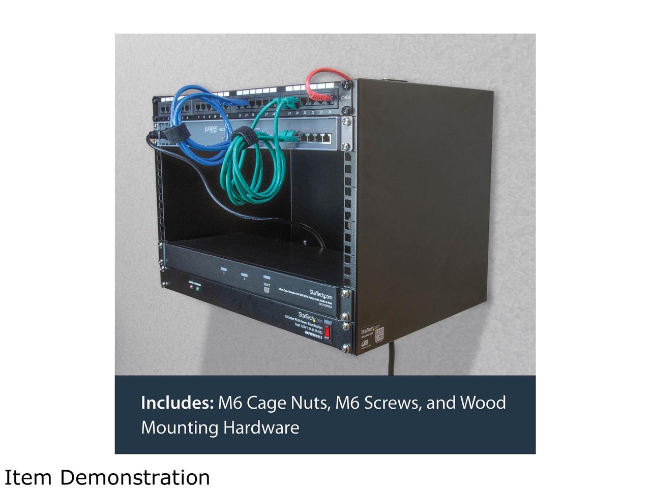 StarTech.com WALLMOUNT8 8U Wall-Mount Bracket for Shallow Rack-Mount Equipment - Solid Steel - 8U