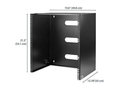 StarTech.com WALLMNT12 12U Wall-Mount Bracket for Shallow Rack-Mount Equipment - Solid Steel - 12U