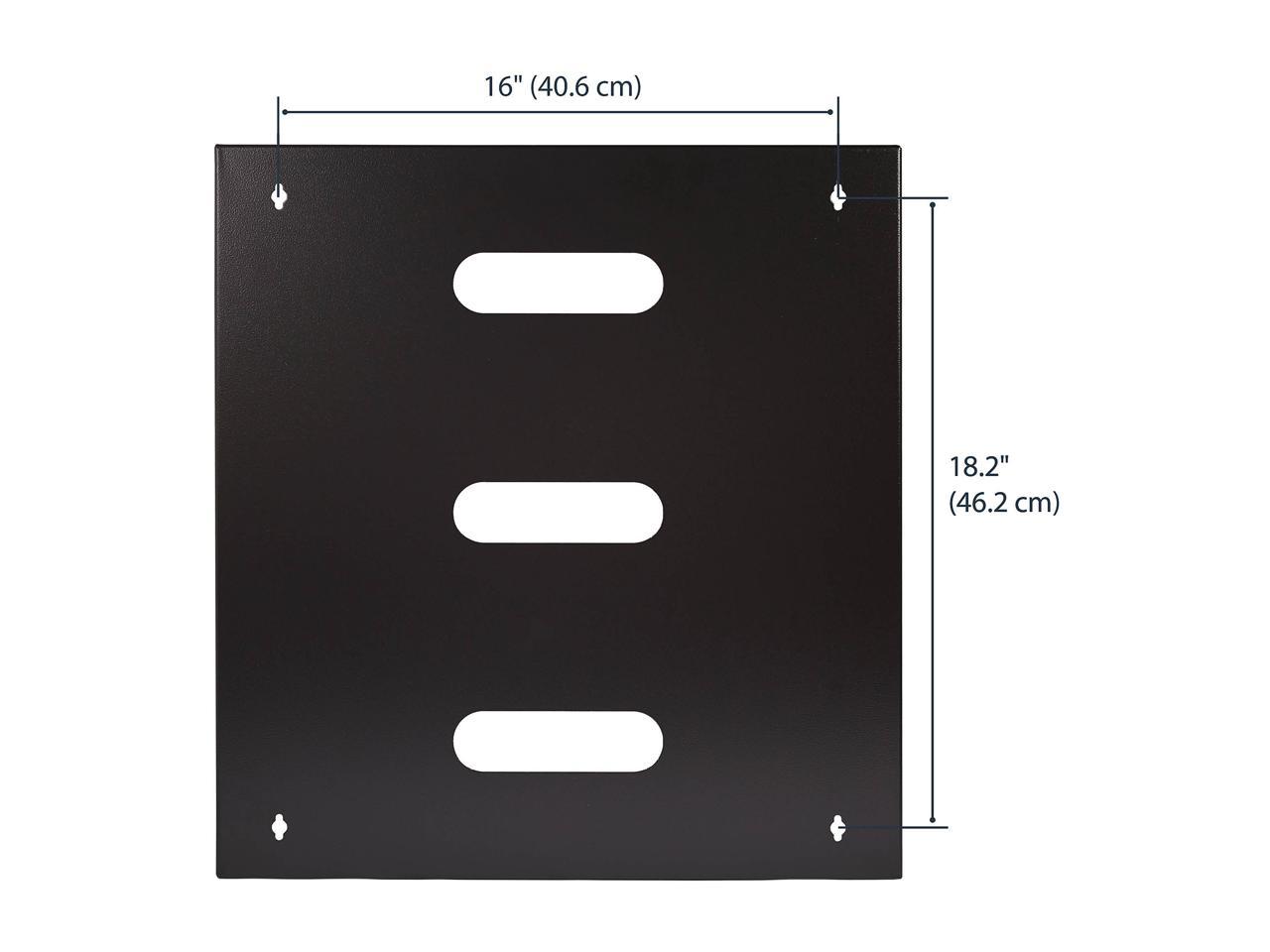 StarTech.com WALLMNT12 12U Wall-Mount Bracket for Shallow Rack-Mount Equipment - Solid Steel - 12U