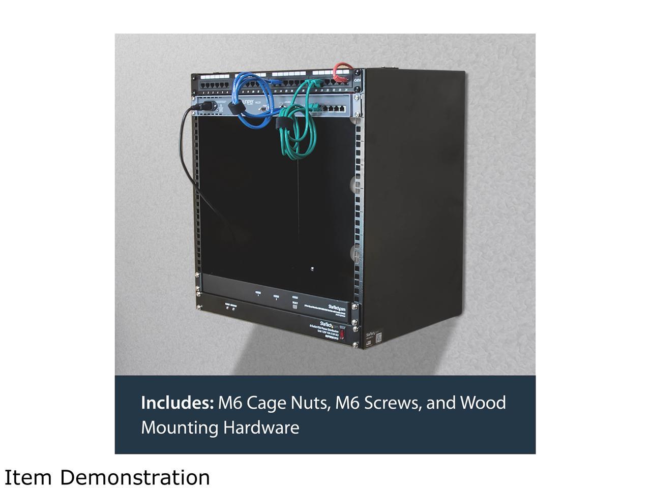 StarTech.com WALLMNT12 12U Wall-Mount Bracket for Shallow Rack-Mount Equipment - Solid Steel - 12U