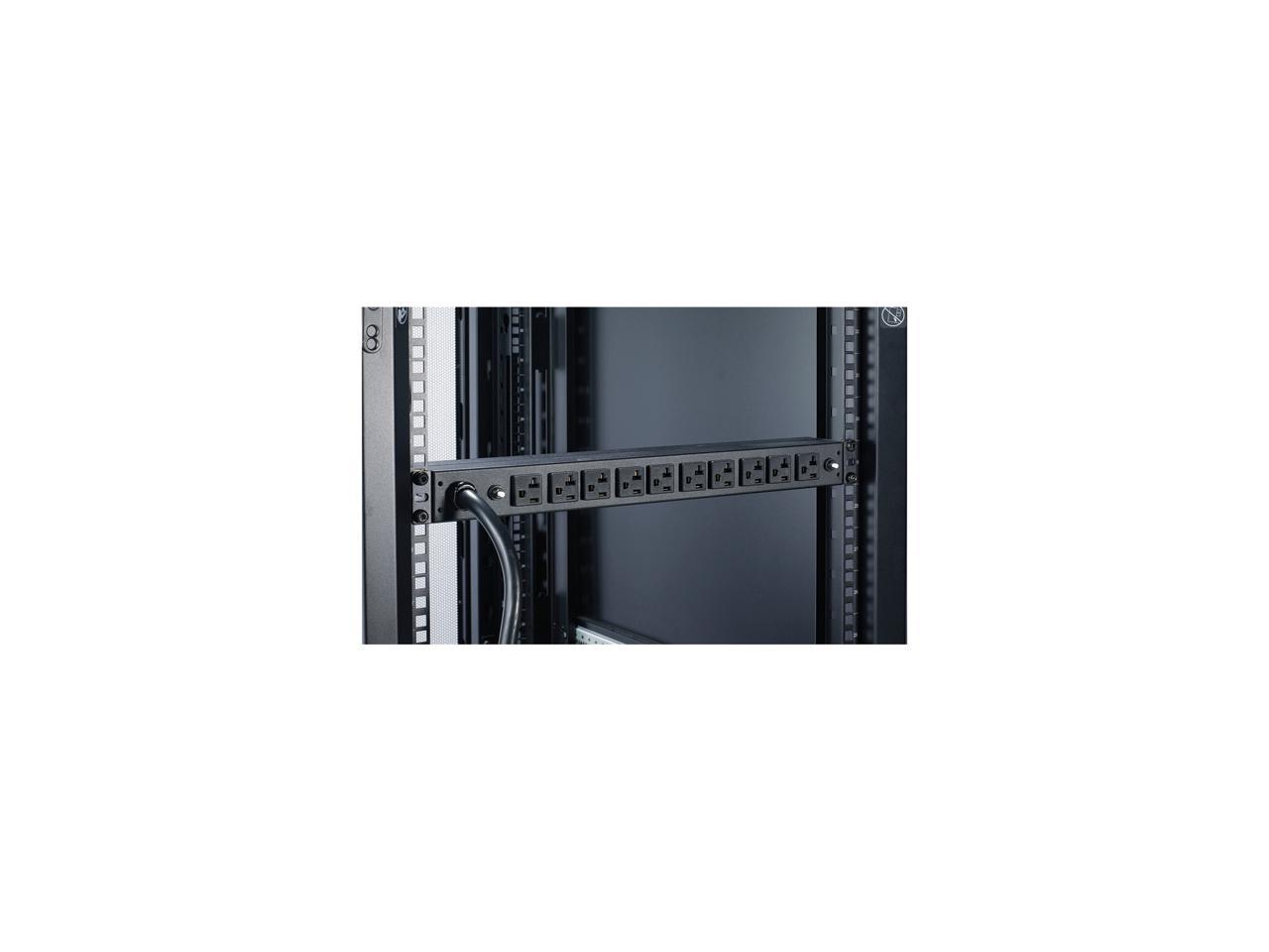 APC Rack Mount PDU, Basic 100V-120V/30A, (10) Outlets, 1U Horizontal Rackmount (AP9560)