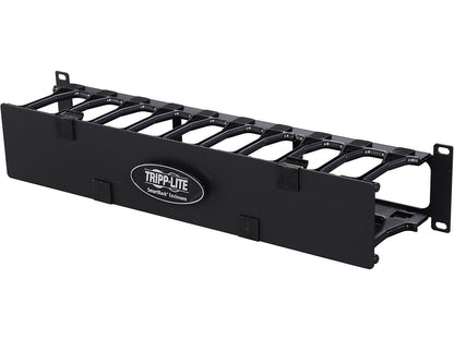 TRIPP LITE SRCABLEDUCT2UHD 2U High Capacity Horizontal Cable Manager (Finger duct with dual-hinge cover)