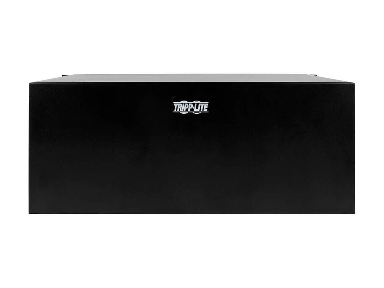 4U drawer mounts in EIA-standard 19 in. 2-post rack to store tools, notes, cables, computer discs and other essential rack equipment accessories up to 50 lb
