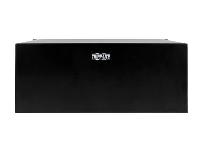 4U drawer mounts in EIA-standard 19 in. 2-post rack to store tools, notes, cables, computer discs and other essential rack equipment accessories up to 50 lb