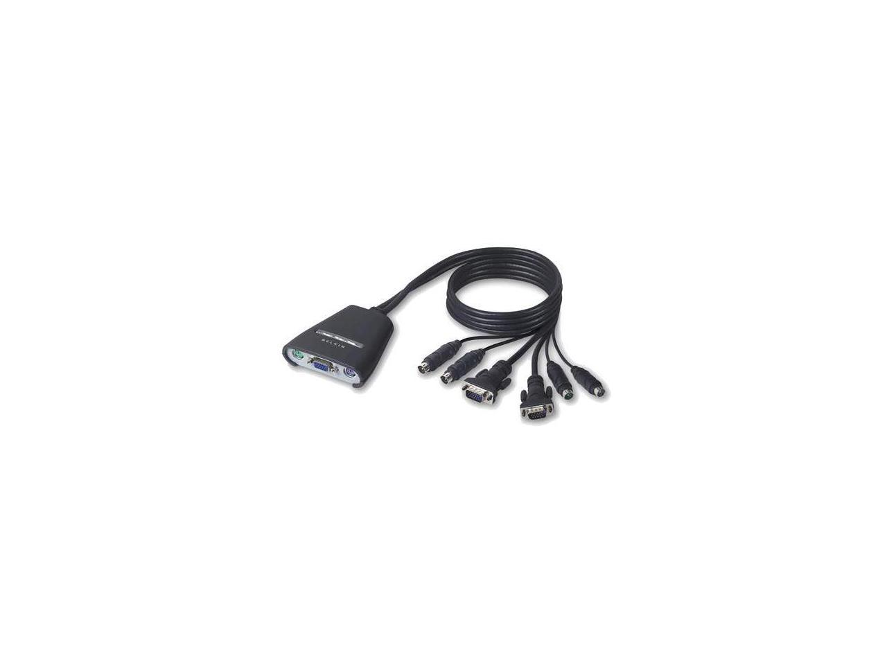 BELKIN F1DK102P 2-Port Compact KVM Switch with Cables