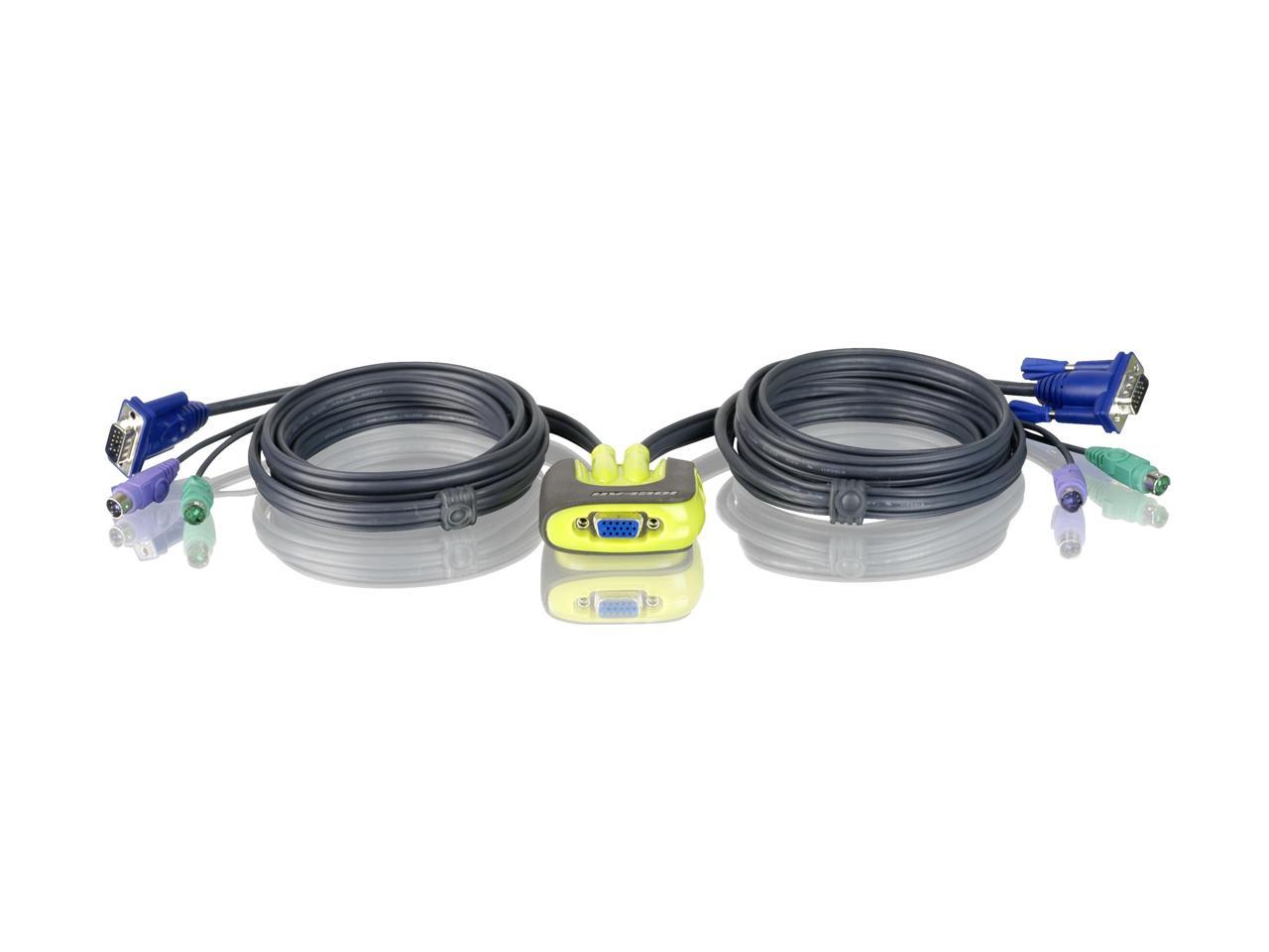 IOGEAR GCS62 MiniView Micro PS/2 KVM Switch with Cables