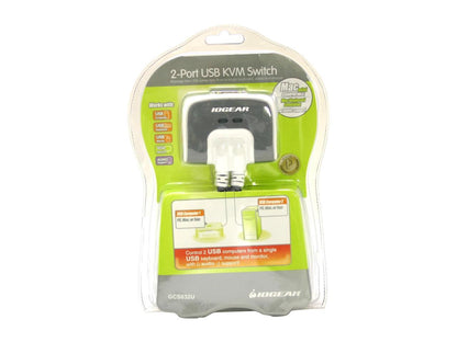 IOGEAR GCS632U 2-Port KVM Switch with built-in KVM Cables and Audio Support (US packaging version)