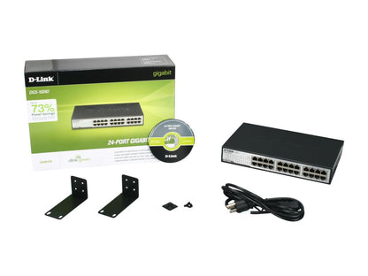 D-Link DGS-1024D Unmanaged 24-Port Gigabit Unmanaged Desktop or Rackmount Switch
