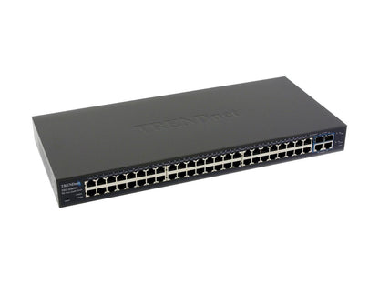 TRENDnet 48-Port 10/100 Mbps Ethernet and 4-Port Gigabit Web Smart Switch with 2 Mini-GBIC Slots, TEG-2248WS. Limited Life Time Warranty