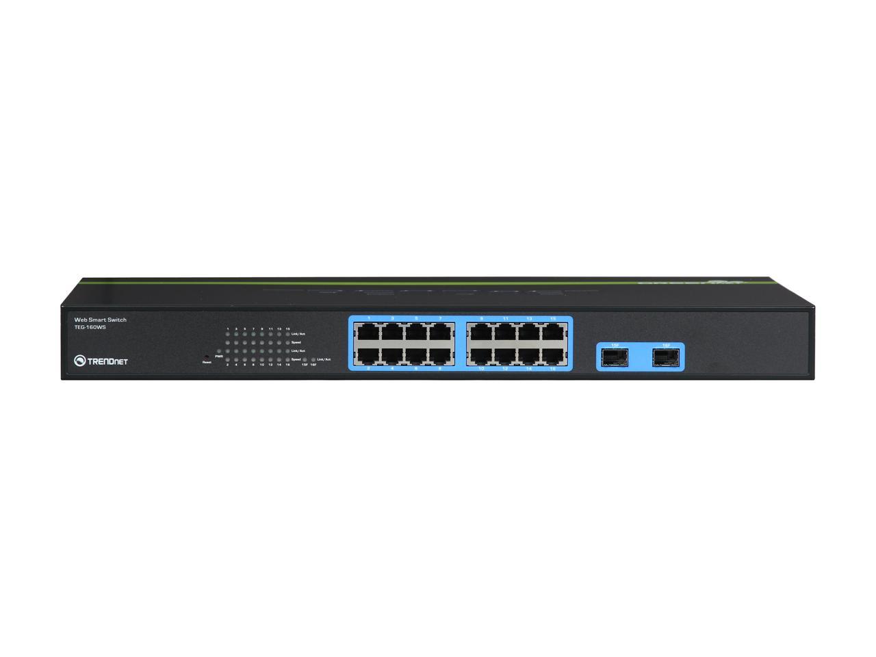 TRENDnet TEG-160WS Smart Gigabit Web Smart Switch. Limited Life Time Warranty