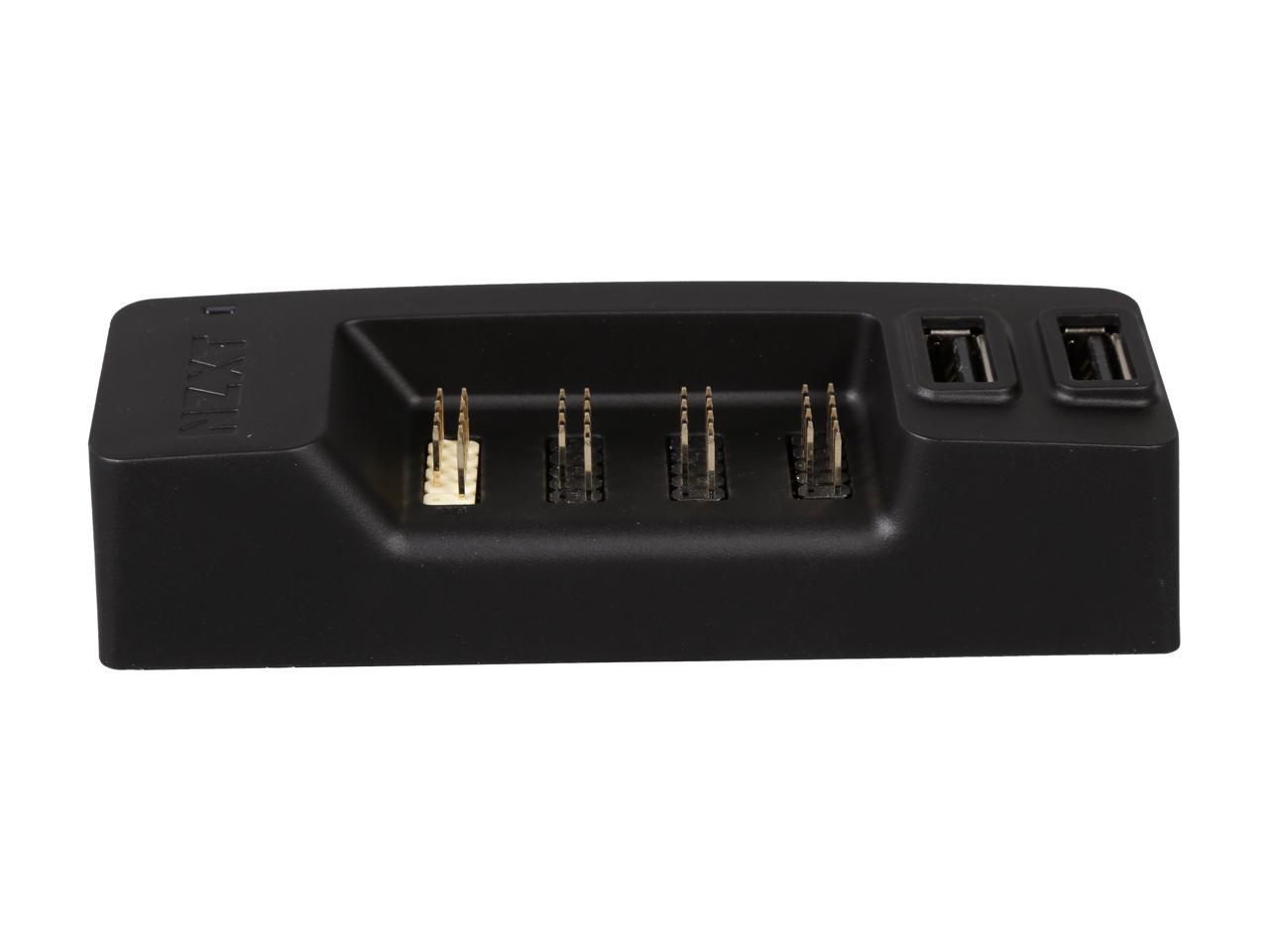 NZXT Internal USB Hub - Expands 5 USB 2.0 Ports - Sleek Multifunctional Design - Molex Connection - Plug and Play