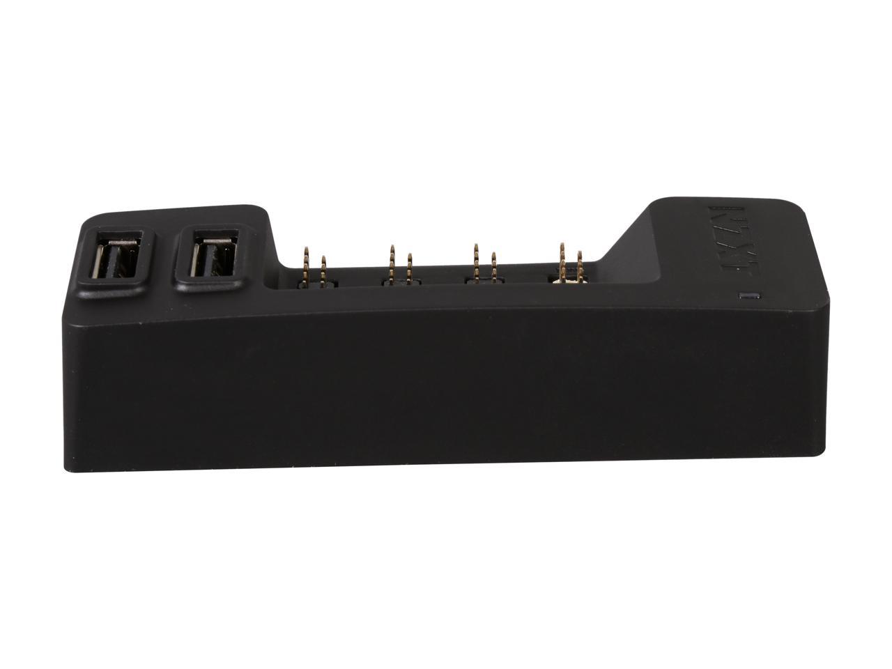 NZXT Internal USB Hub - Expands 5 USB 2.0 Ports - Sleek Multifunctional Design - Molex Connection - Plug and Play