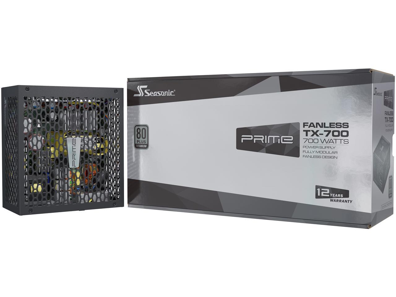 Seasonic PRIME FANLESS TX-700, 700W 80+ Titanium, Full Modular, ATX12V & EPS12V, True Fanless Design, 12 Year Warranty, Perfect Power Supply For Situations That Demand Silence From The Equipment.