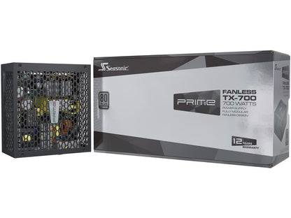 Seasonic PRIME FANLESS TX-700, 700W 80+ Titanium, Full Modular, ATX12V & EPS12V, True Fanless Design, 12 Year Warranty, Perfect Power Supply For Situations That Demand Silence From The Equipment.