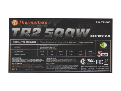 Thermaltake TR2 TR-500 500W ATX12V v2.3 SLI Ready CrossFire Ready Power Supply