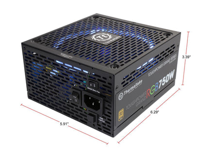 Thermaltake Toughpower Grand RGB 750W Smart Zero Fan SLI/CrossFire Ready Continuous Power ATX12V v2.4 / EPS v2.92 80 PLUS GOLD Certified Full Modular Power Supply PS-TPG-0750FPCGUS-R