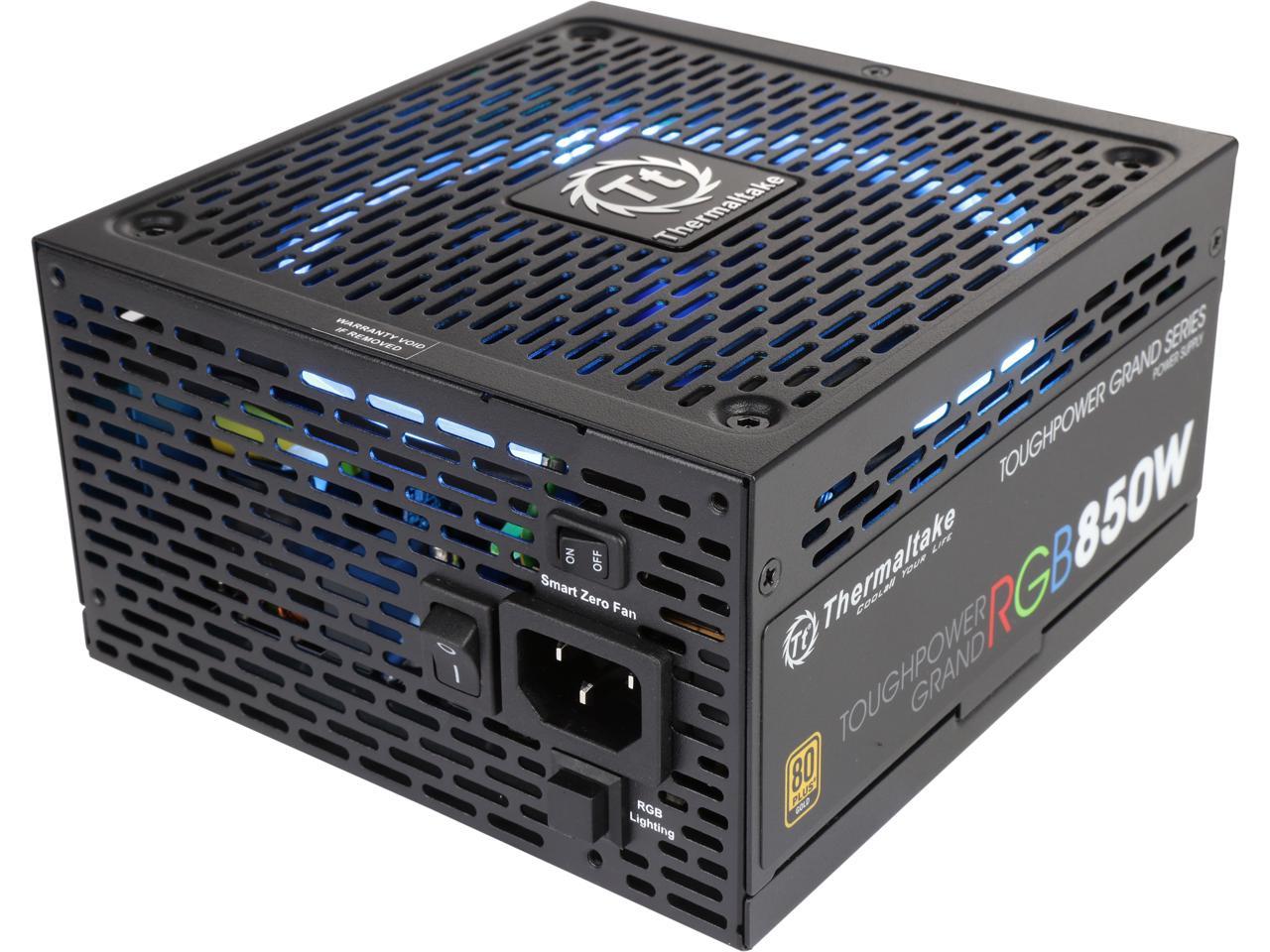 Thermaltake Toughpower Grand RGB 850W Smart Zero Fan SLI/CrossFire Ready Continuous Power ATX12V v2.4 / EPS v2.92 80 PLUS GOLD Certified Full Modular Power Supply PS-TPG-0850FPCGUS-R